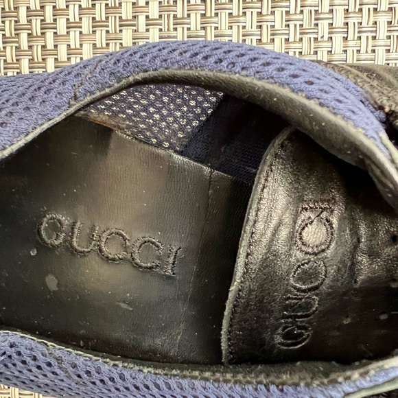 Men’s “GUCCI” Blue/Black Sneakers With Velcro Straps - Picture 6 of 7